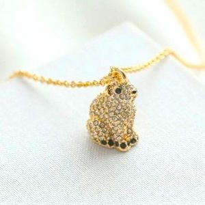 Kate Spade Gold Plated Cold Comforts Polar Bear Pave Fashion Necklace
